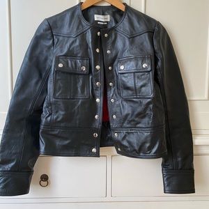Isabel Marant Étoile black leather moto jacket